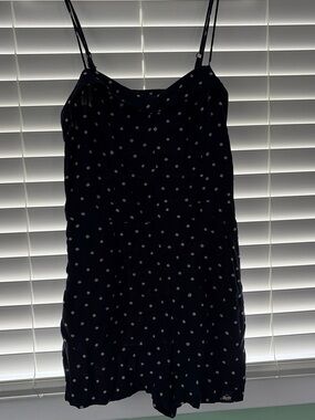 Superdry navy romper with White Polka Dots